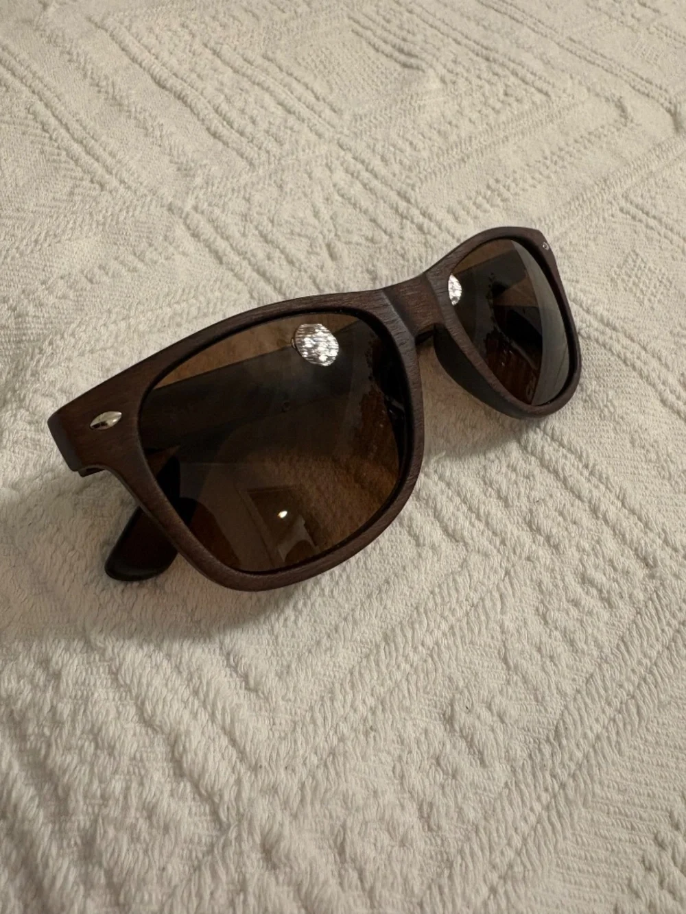 Shady Rays Classic Wood Grain Wayfarer Sunglasses + Pouch